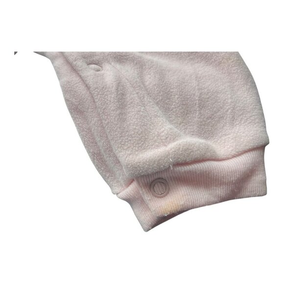 Lot Of 2 Carter’s Baby Hooded Fleece One Piece 6-9M Heart Pink Floral Pocket - Picture 5 of 16